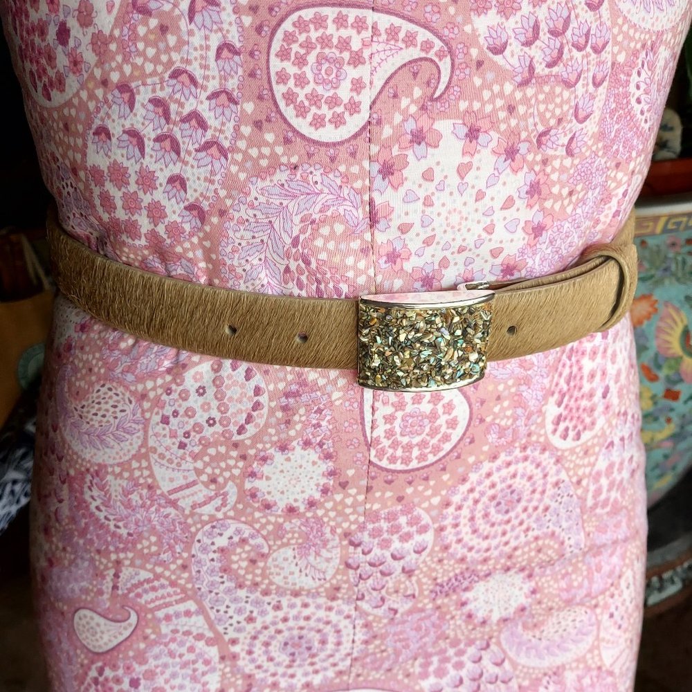 Ana Firenze S 1646 Italian leather & Abalone Belt